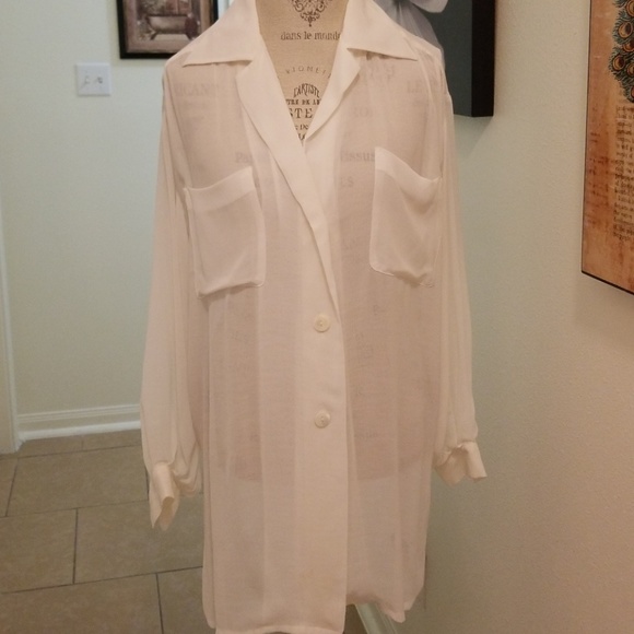 Jaeger Tops - LONG and floaty Jaeger Vintage Blouse upto48Bust